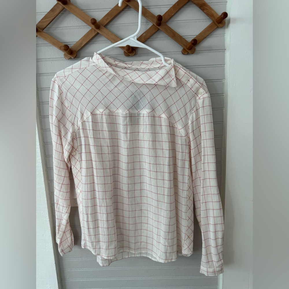 Zara Kids White and Red Checkered Blouse